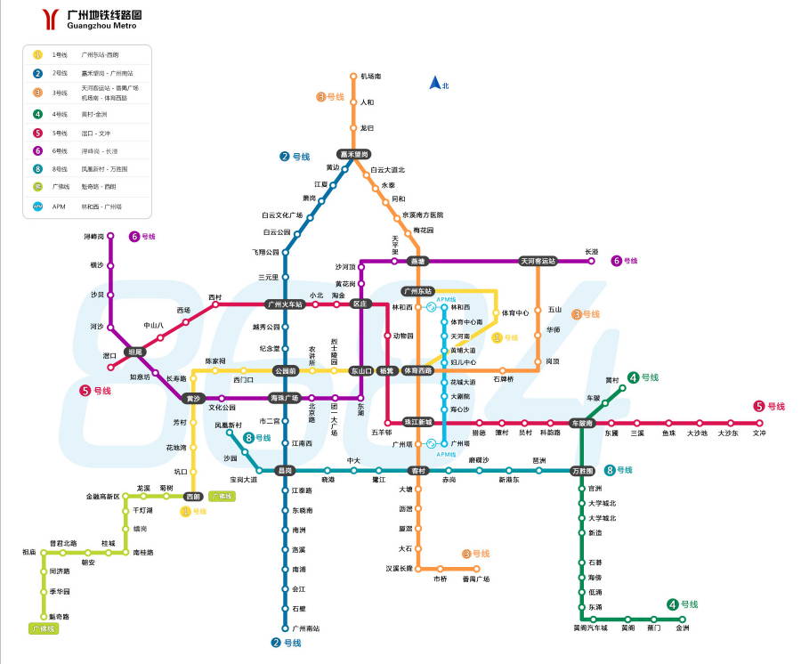 广州地铁最新线路图