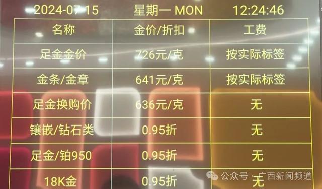 黄金回收价格